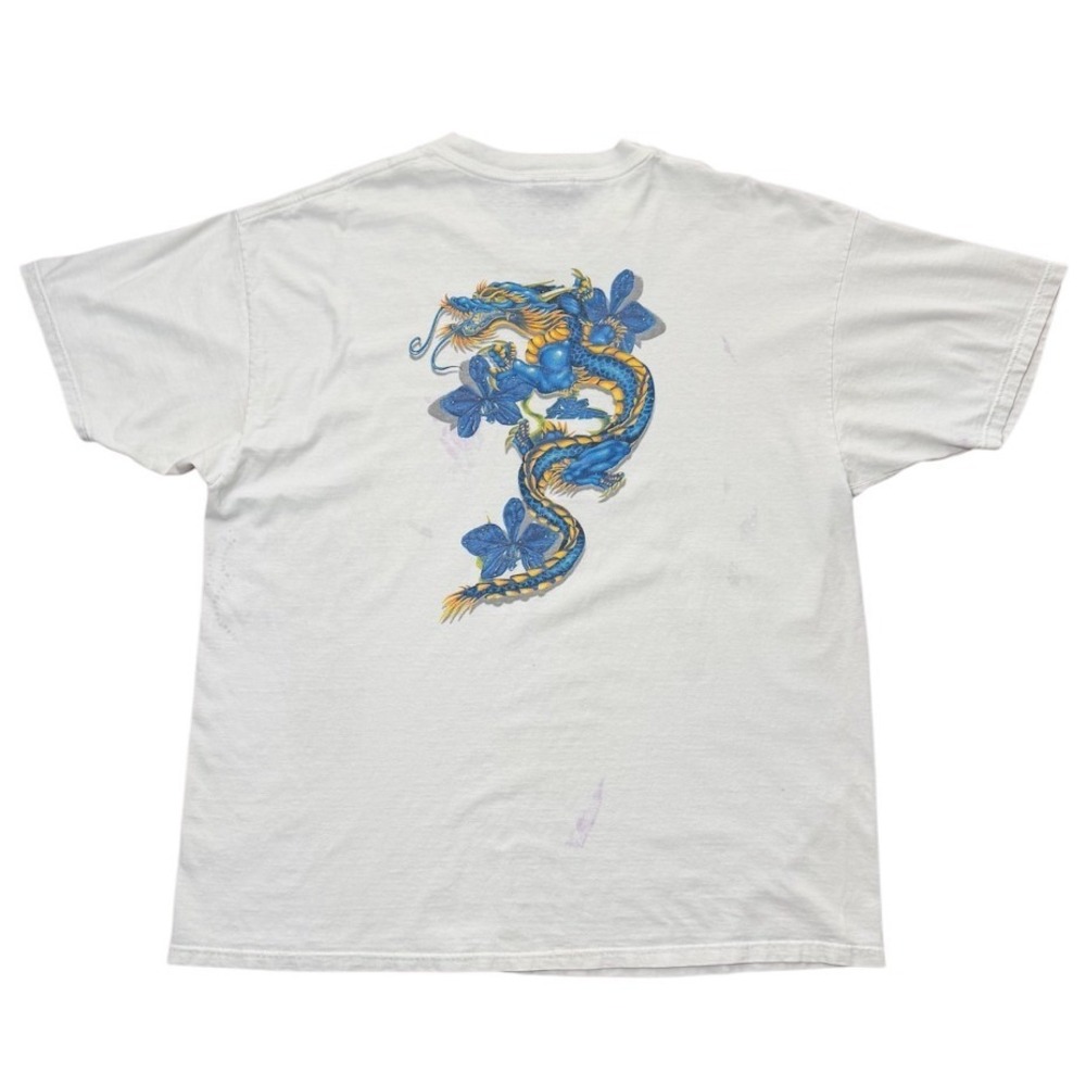 Vintage Y2K 90s No Fear Dragon Art Distressed Graphic Skate Streetwear T-shirt